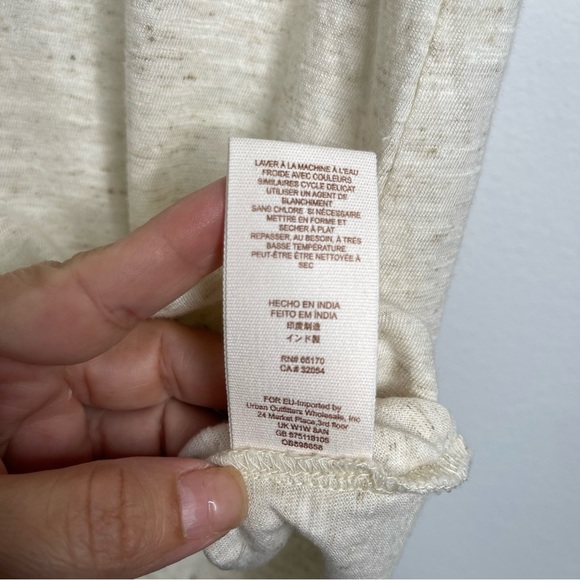 We The Free Embroidered Wildlife Round Neck Short Sleeve Linen Shirt Size S NWT - Picture 13 of 14